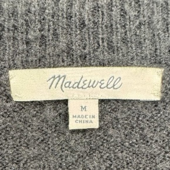 MADEWELL Black White Merino Alpaca Blend Pullover Sweater Womens Medium - Picture 4 of 4